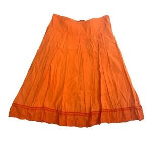 Johnny Was women's size 6 small skirt orange vintage USA embroidered floral